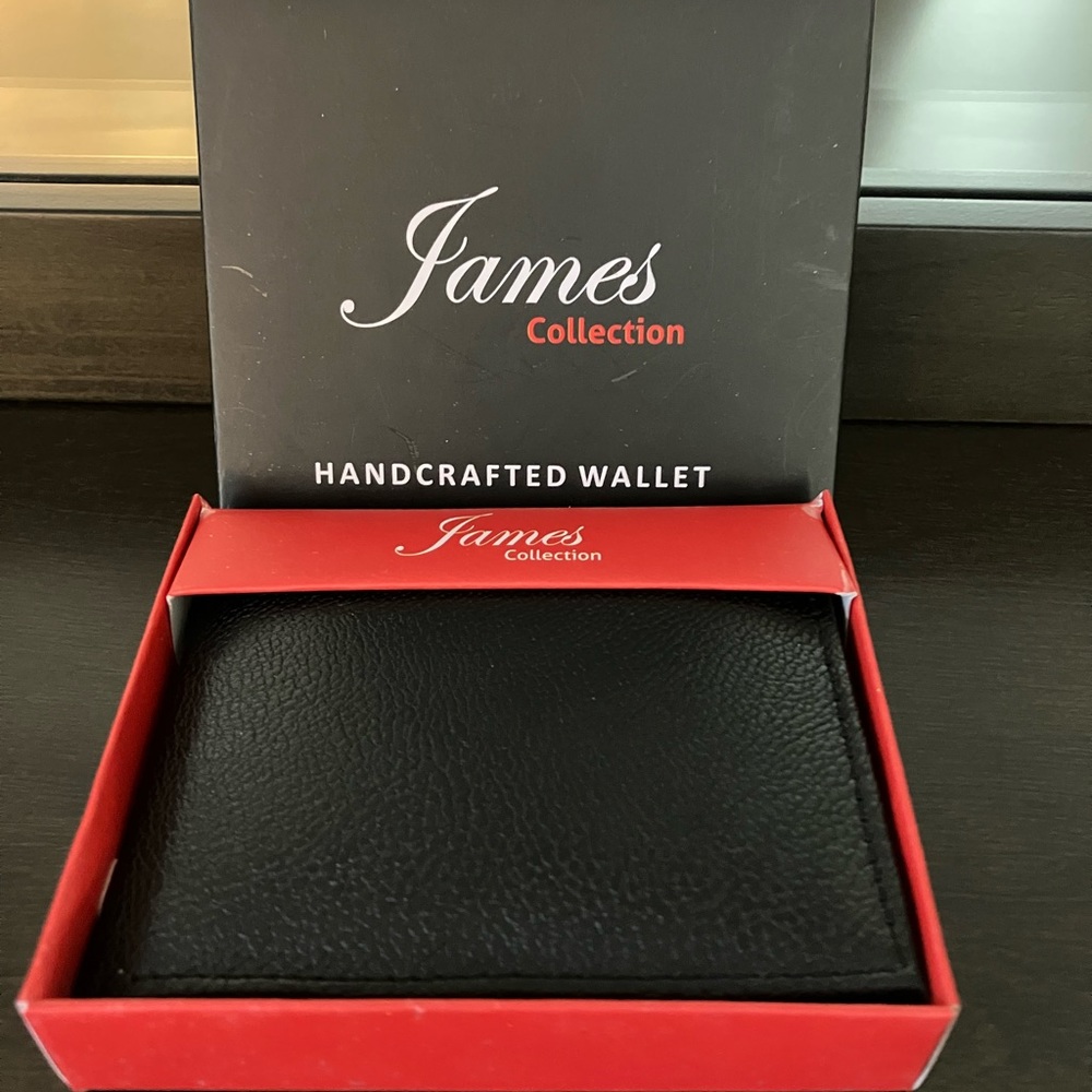 James Collection Black Handcrafted Leather Wallet